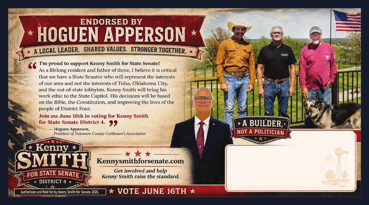 Kenny Smith endorsement mailer from Hoguen Apperson